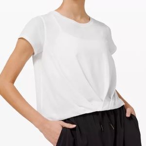Lululemon Pleats and Thank You Short Sleeve Tee in White